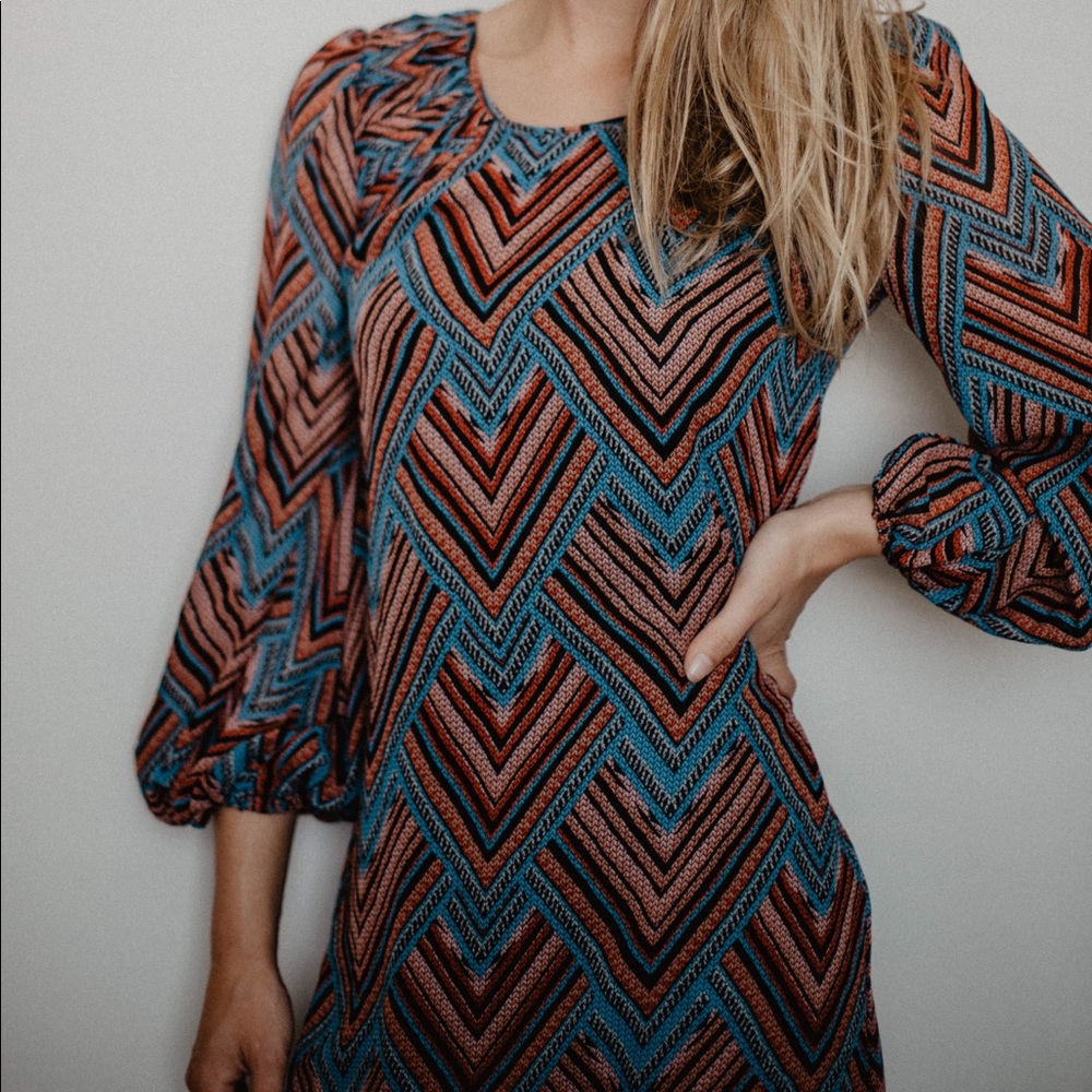 Colorful long sleeve dress
